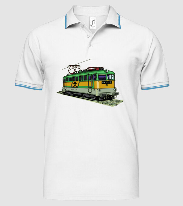 Trenuri model alb pe tricou