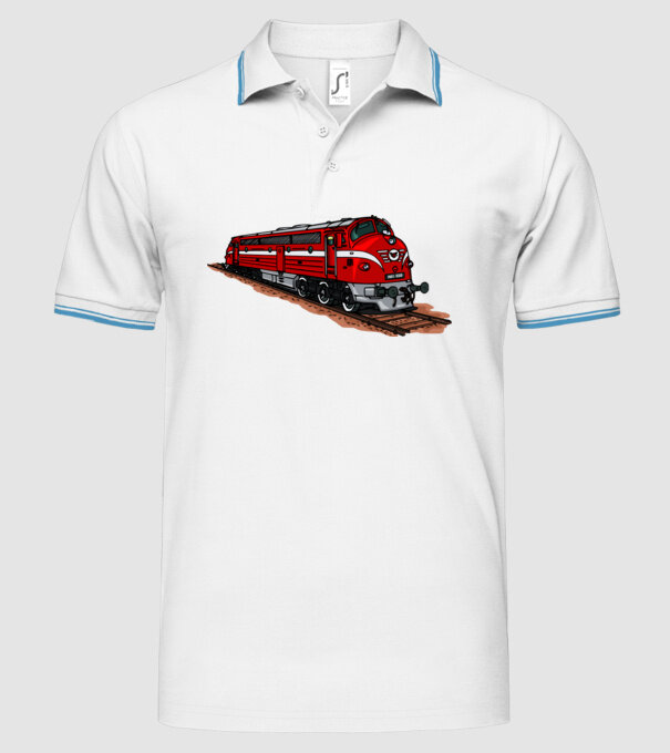 Trenuri model alb pe tricou