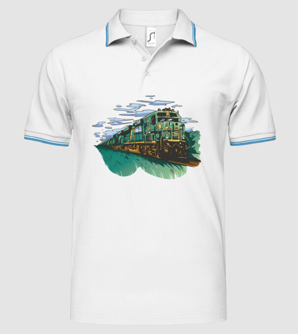 Trenuri model alb pe tricou