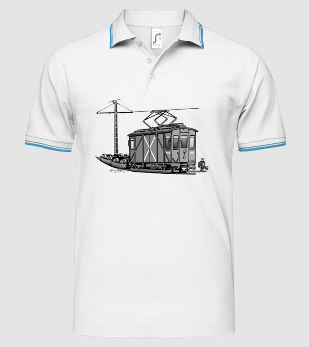 Trenuri model alb pe tricou
