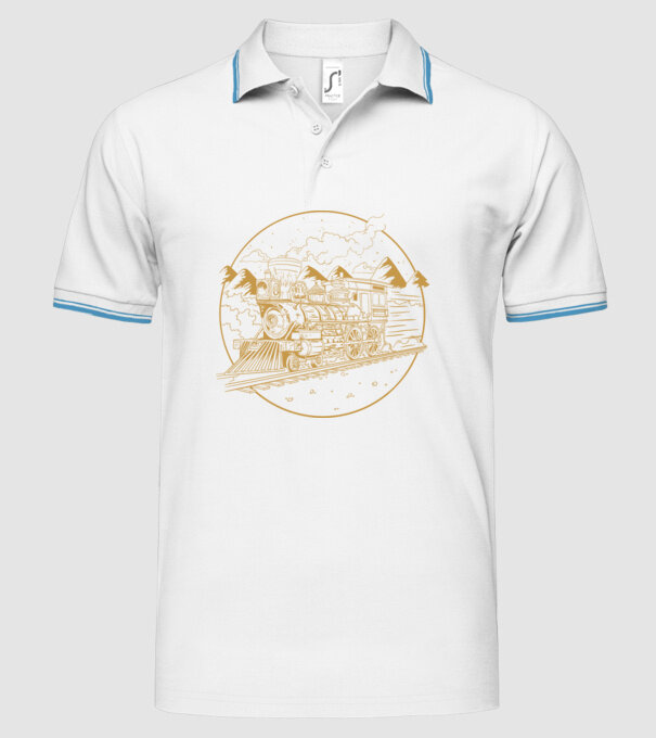 Trenuri model alb pe tricou