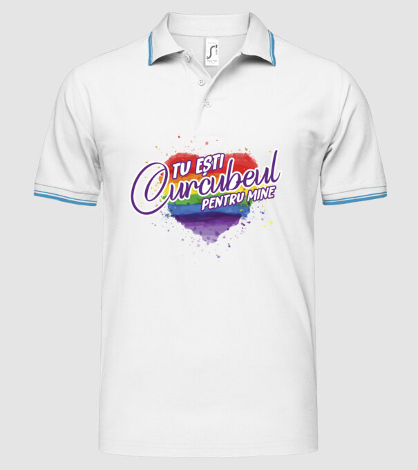 Tu ești curcubeul pentru mine model alb pe tricou
