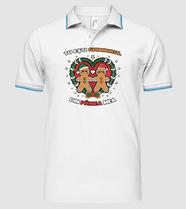 Tu ești ghimbirul din păinea mea model alb pe tricou