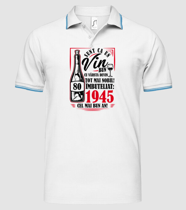 Un Vin Bun 1945 - Alb model alb pe tricou