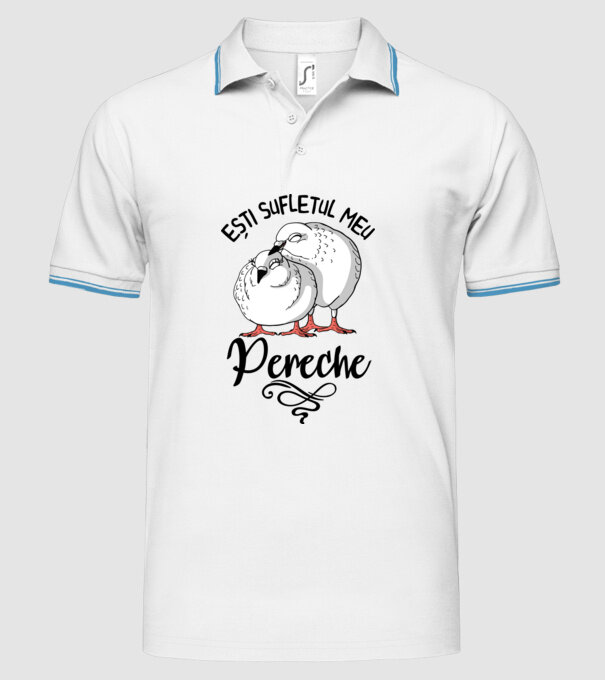Valentine ești sufletul meu pereche model alb pe tricou