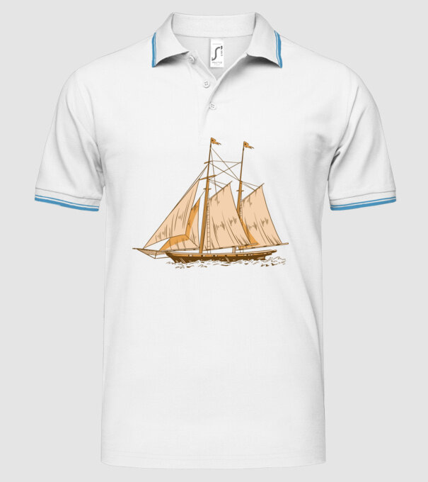 Vapoare model alb pe tricou