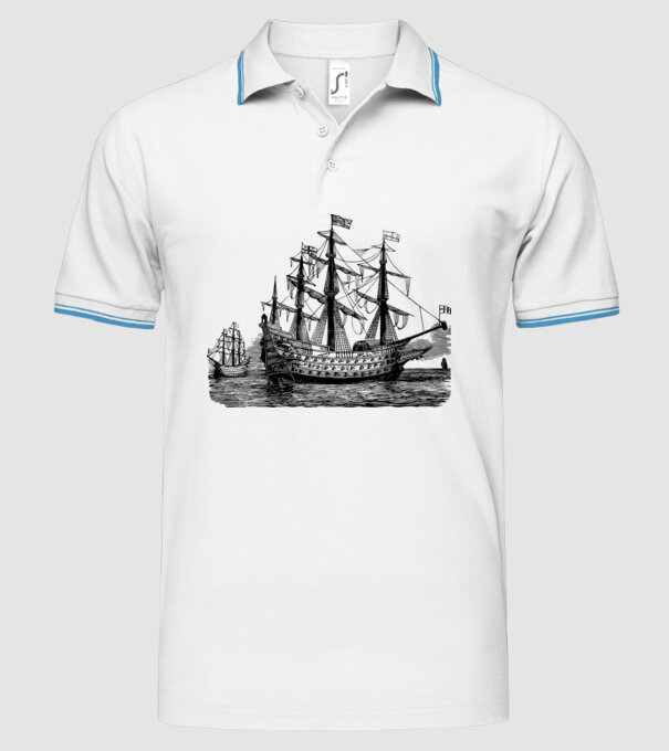 Vapoare model alb pe tricou