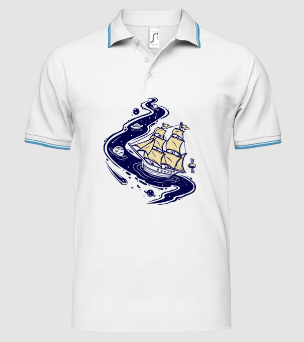 Vapoare model alb pe tricou