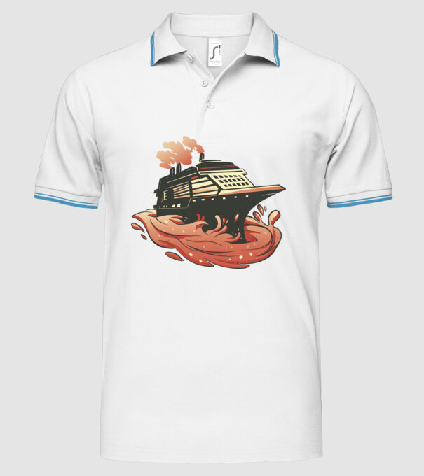 Vapoare model alb pe tricou