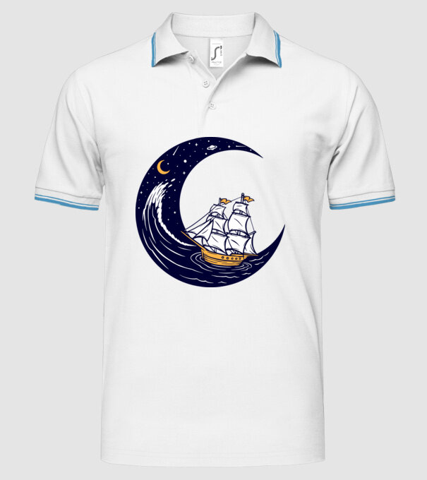 Vapoare model alb pe tricou
