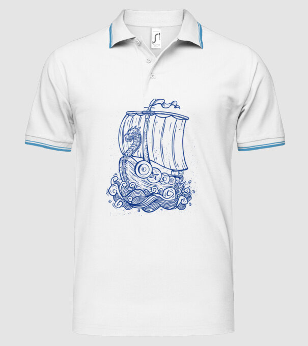 Vapoare model alb pe tricou