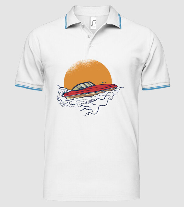 Vapoare model alb pe tricou