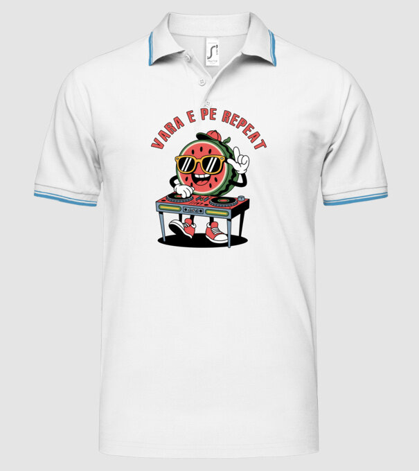 Vara e pe repeat model alb pe tricou