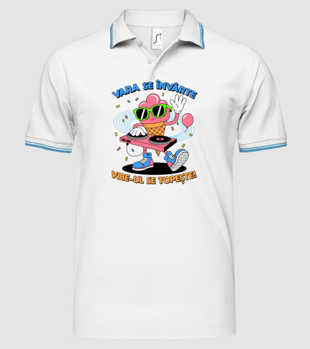 Vara se învârte model alb pe tricou