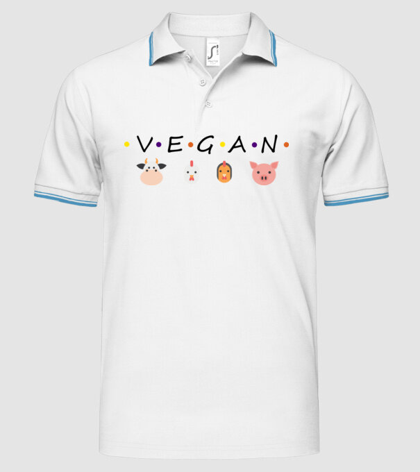 Vegan friends model alb pe tricou