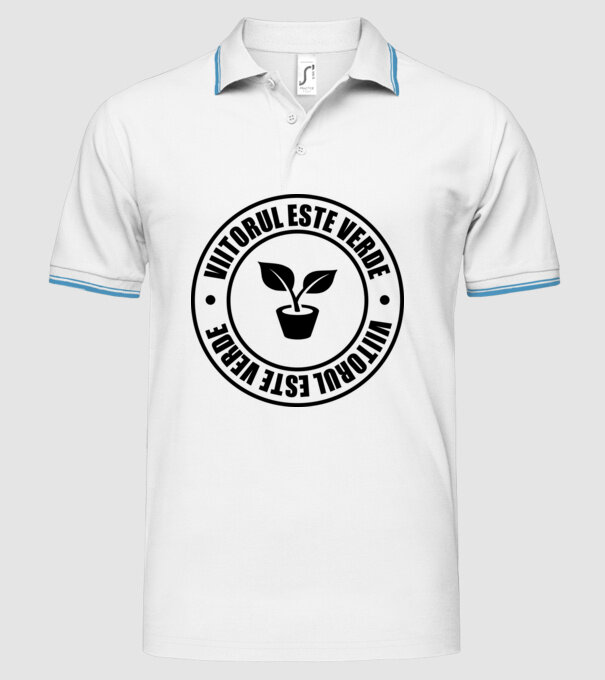 Viitorul este verde model alb pe tricou