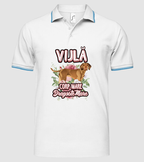 vijlă - corp mare, dragoste mare model alb pe tricou