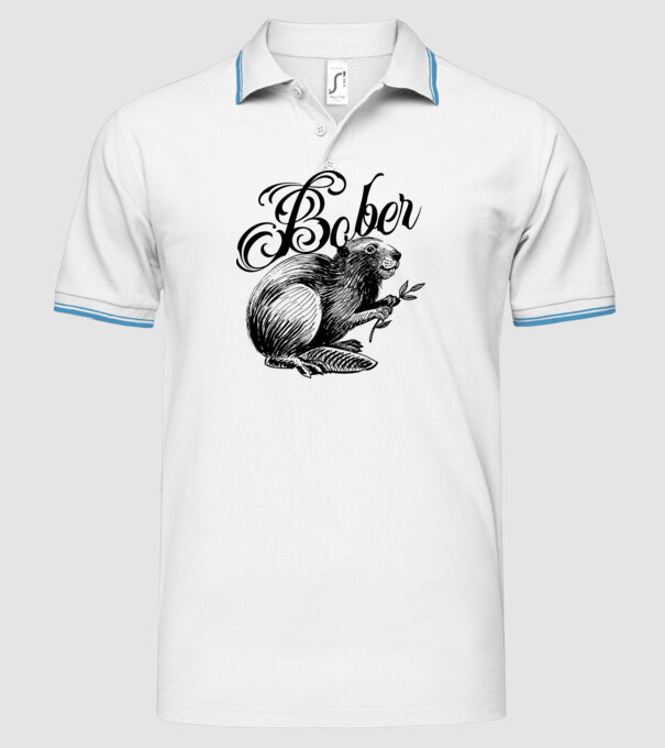 Vintage Bober model alb pe tricou