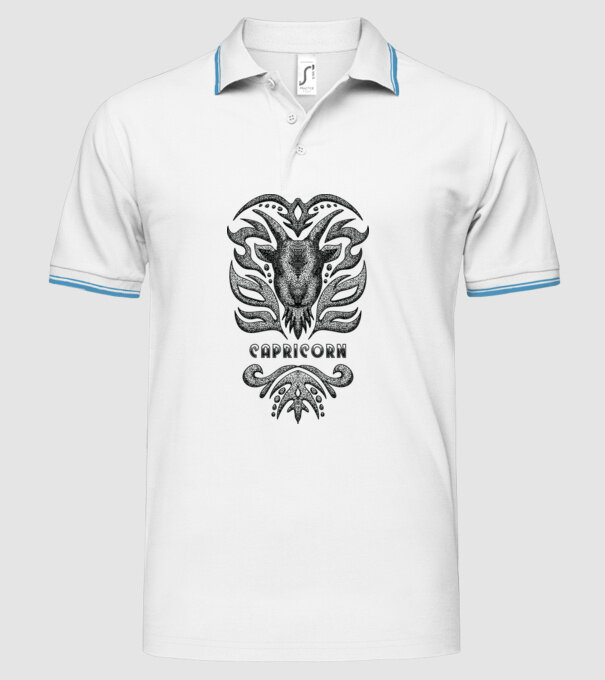 Vintage zodiac capricorn model alb pe tricou