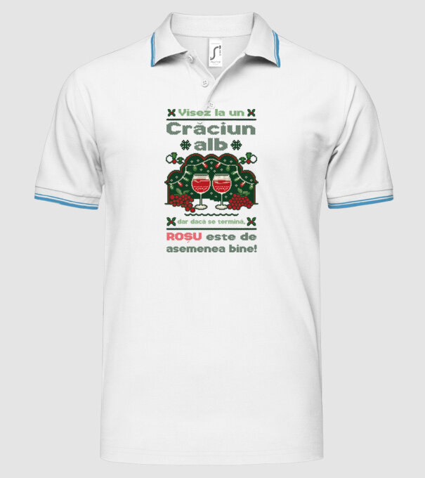 Visez la un Crăciun alb dar dacă se termină, Roșu este de asemenea bine! alb model alb pe tricou