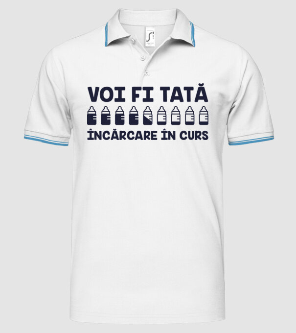 Voi fi tată - încărcare în curs model alb pe tricou