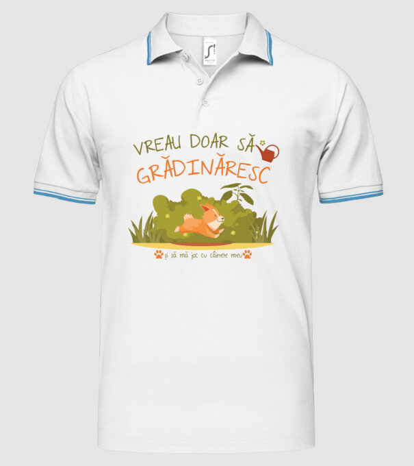 vreau doar să grădinăresc model alb pe tricou