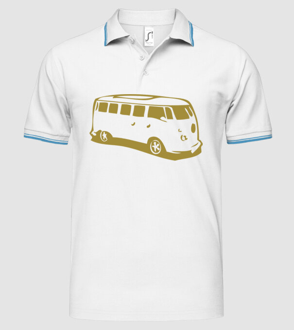 vwbus model alb pe tricou