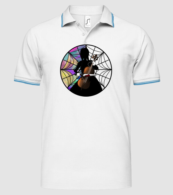 Wednesday Addams Cello - Enid room model alb pe tricou