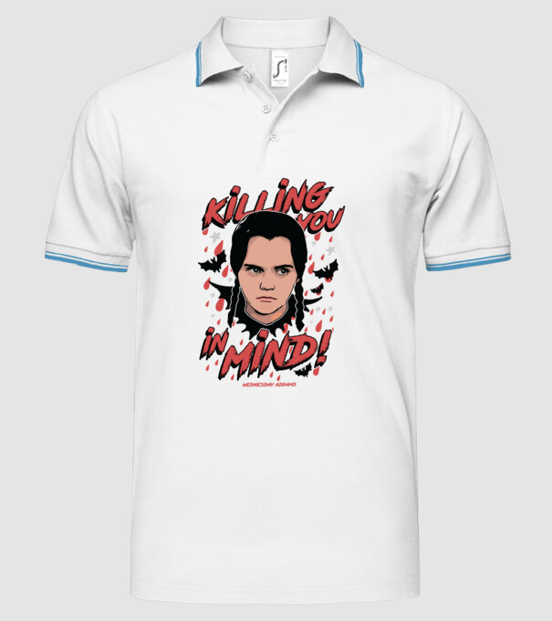WEDNESDAY Killing You in my mind model alb pe tricou