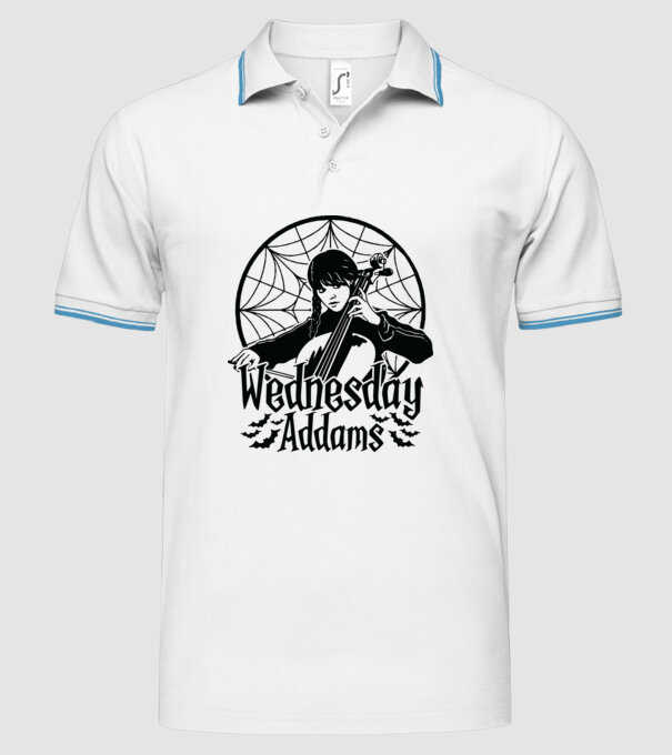 Wednesday Window model alb pe tricou