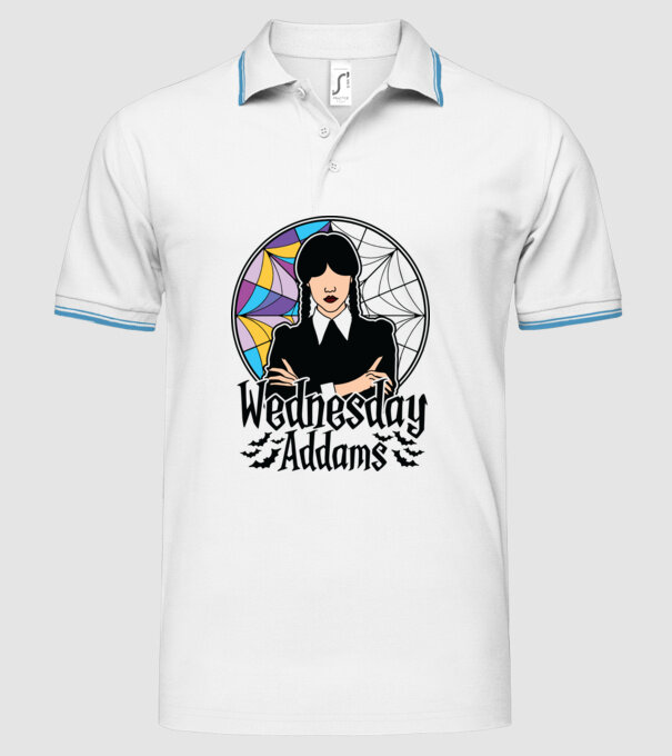 Wednesday Window colorful model alb pe tricou