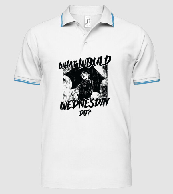 What would Wednesday do model alb pe tricou