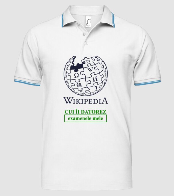 Wikipedia: cui îi datorez examenele mele model alb pe tricou