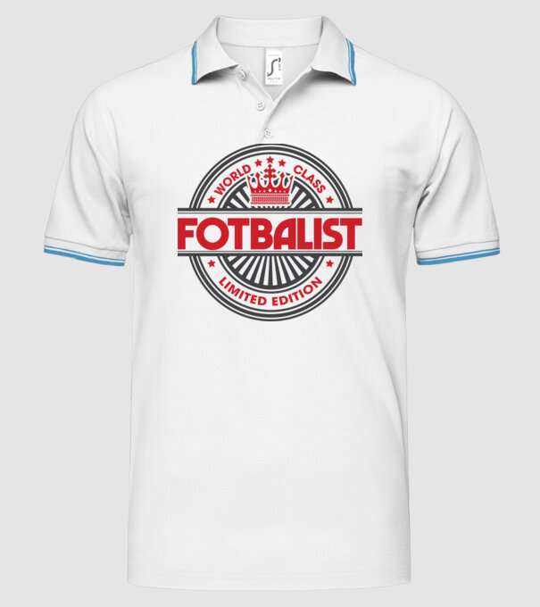 Fotbalist model alb pe tricou