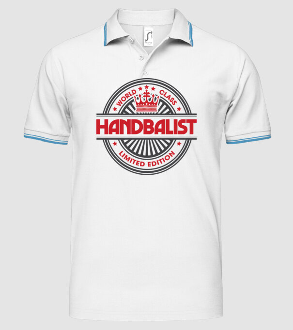 handbalist model alb pe tricou