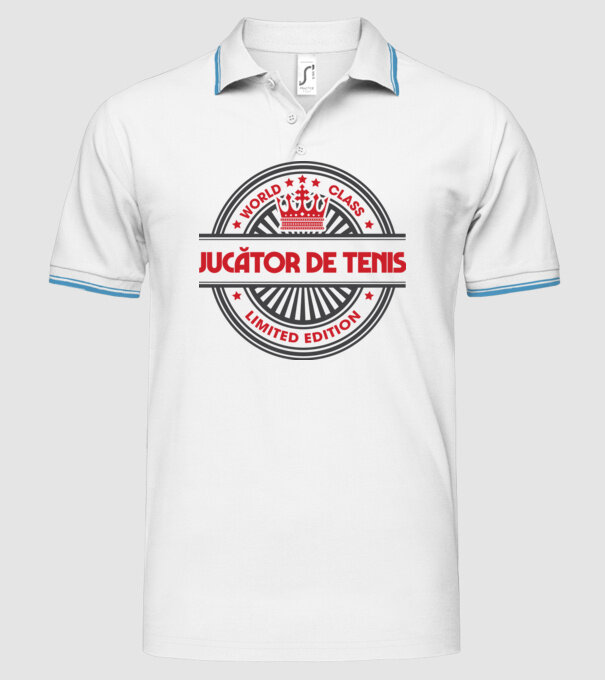 jucător de tenis model alb pe tricou
