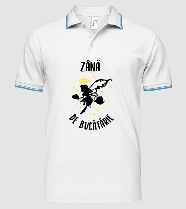 zână de bucătărie model alb pe tricou