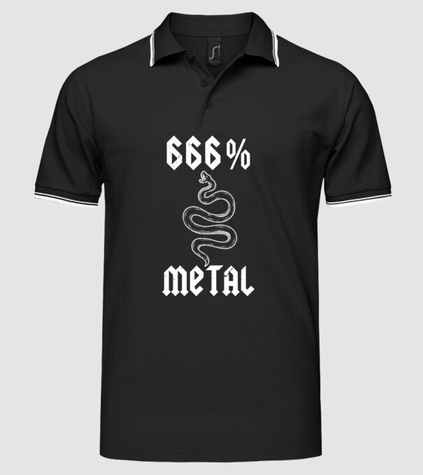 666 Metal model negru pe tricou