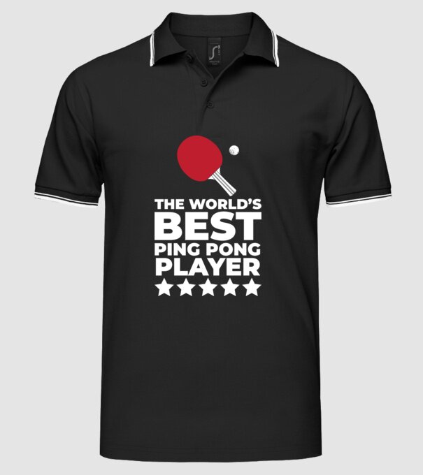 Cel mai bun jucător ping-pong engleză model negru pe tricou