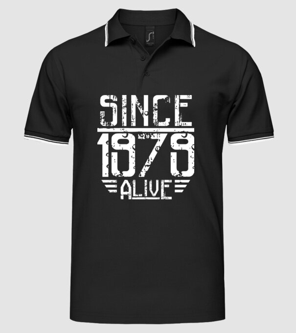 Alive since 1979 model negru pe tricou