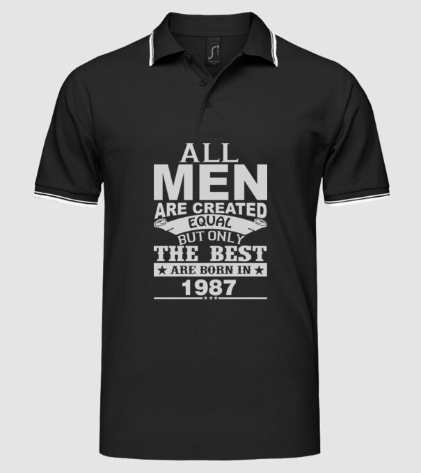 All men are created - 1987 model negru pe tricou