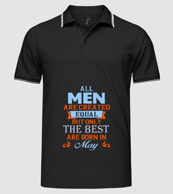 All men created equal but only the beat are born in may model negru pe tricou