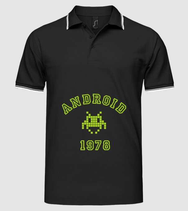 android model negru pe tricou