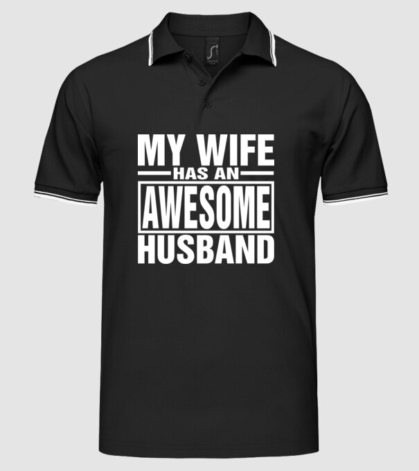 Awesome husband model negru pe tricou
