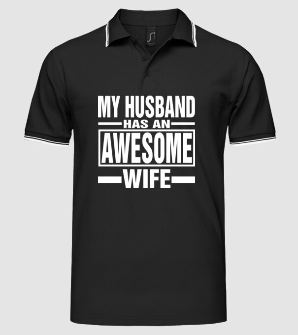 Awesome wife model negru pe tricou