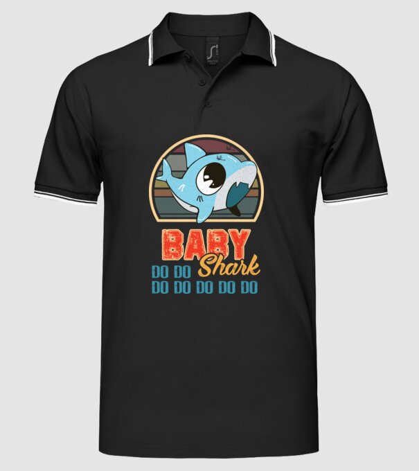BabyBOY shark model negru pe tricou