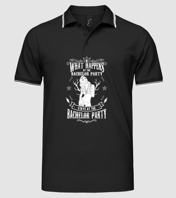 Bachelor party model negru pe tricou