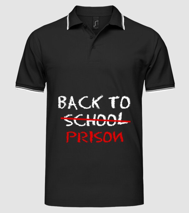 Back to prison - școală model negru pe tricou