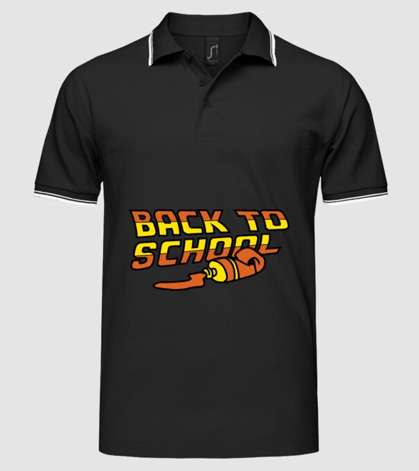 Back to school model negru pe tricou