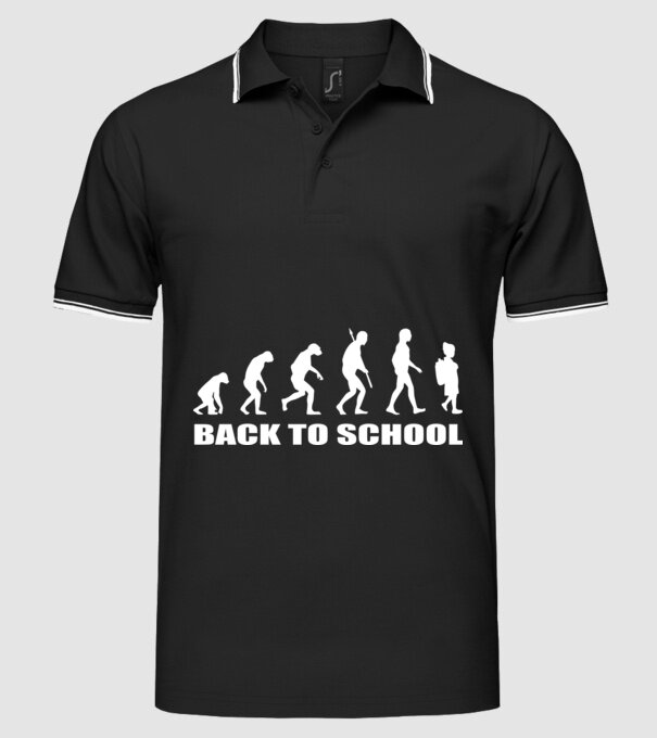Back to school evolution model negru pe tricou